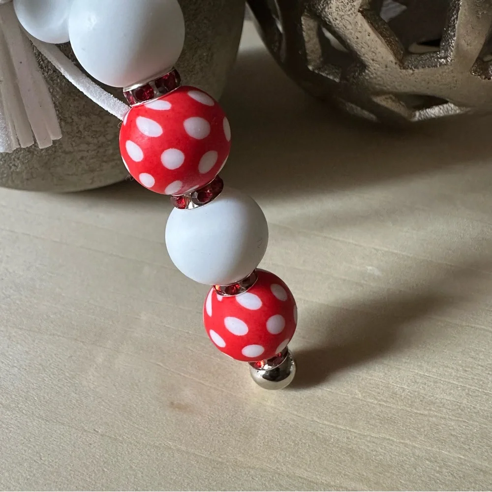 Mickey Mouse Keychain With White‎ Tassel